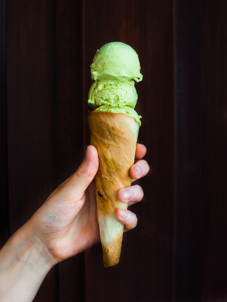 GREEN ICE CREAM CONE Man.Eat.Plant.
